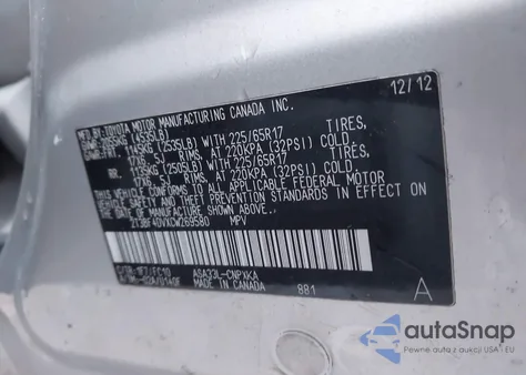 2012 Toyota Rav4 from USA, damaged, VIN 2T3BF4DVXCW269580